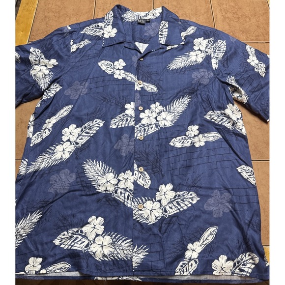 Saks Fifth Avenue Other - Hawaiian Shirt Mens Sz Large Saks Fifth Ave‎ 100% Silk Blue Beach Aloha Vacation
